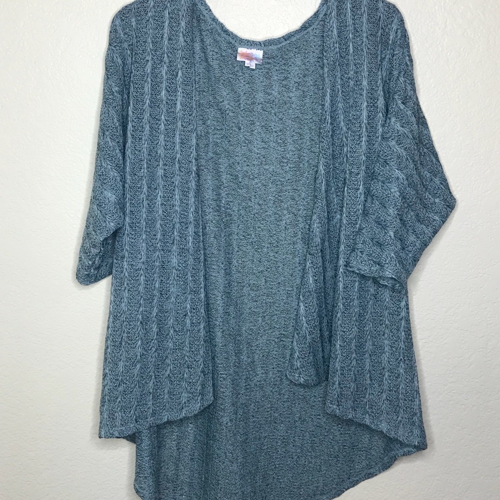 LuLaRoe knit blue open front cardigan sweater